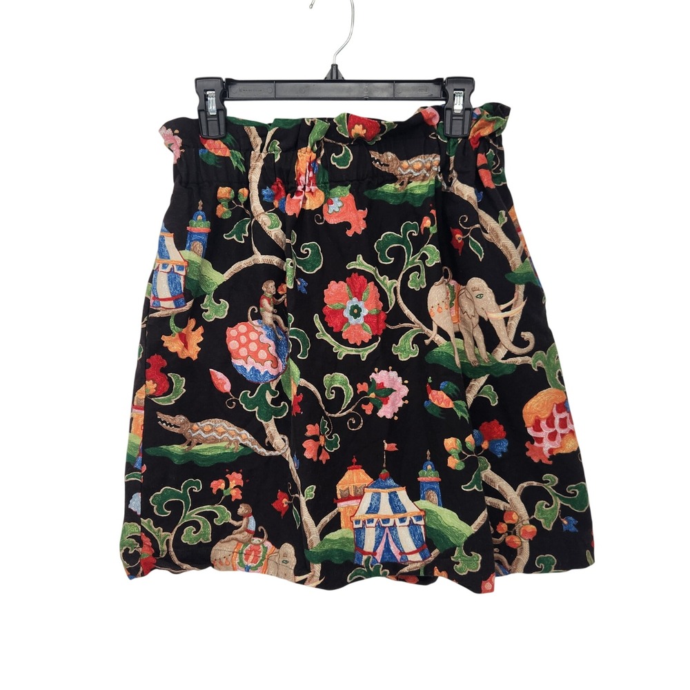 Grace Baker Circus Jungle Paperbag Mini Skirt Cotton Canvas Elephant Monkey XL